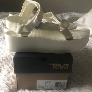 White Teva Flatform sandals